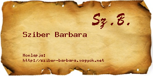 Sziber Barbara névjegykártya